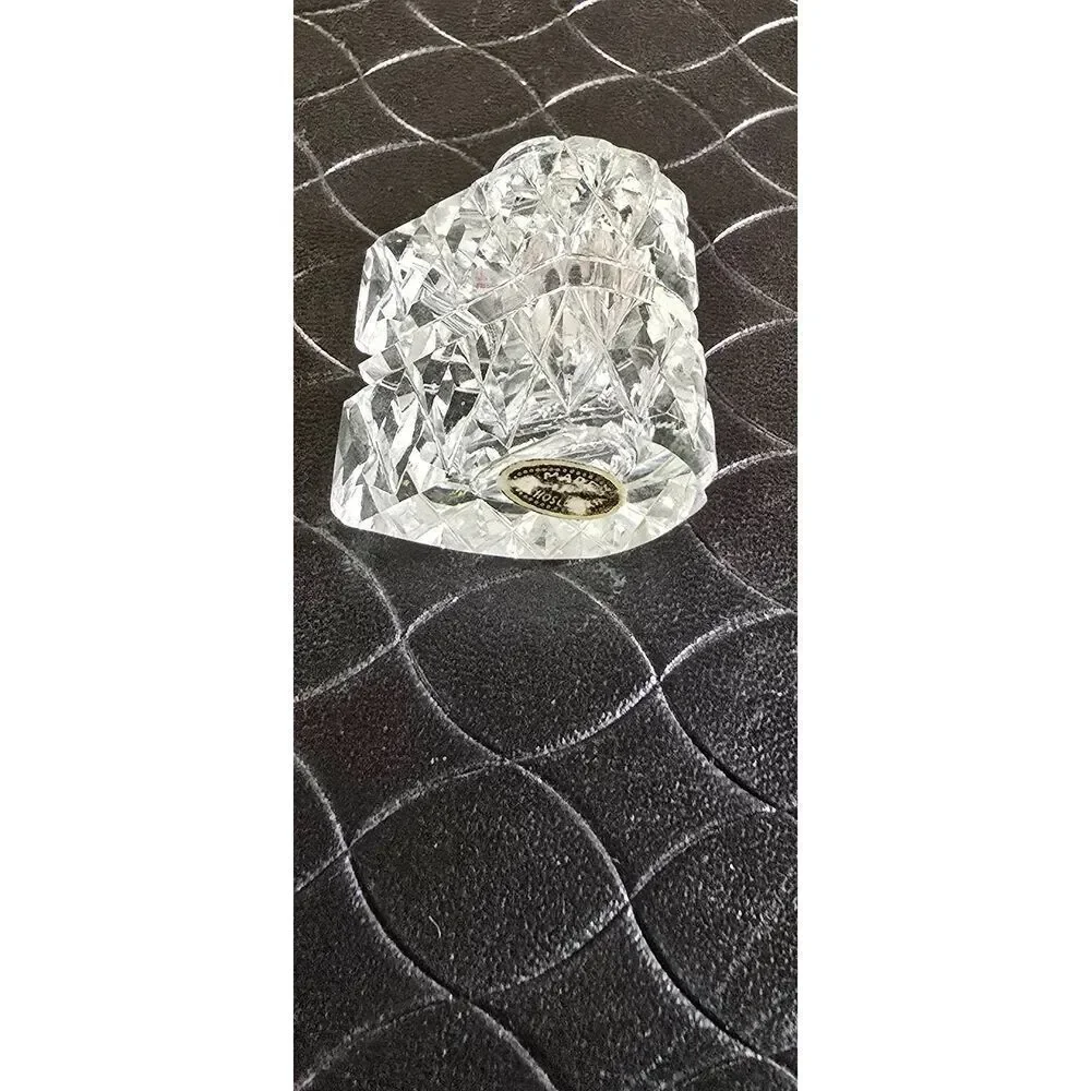 Cut Crystal Heart Salt and Pepper Shakers-Rare